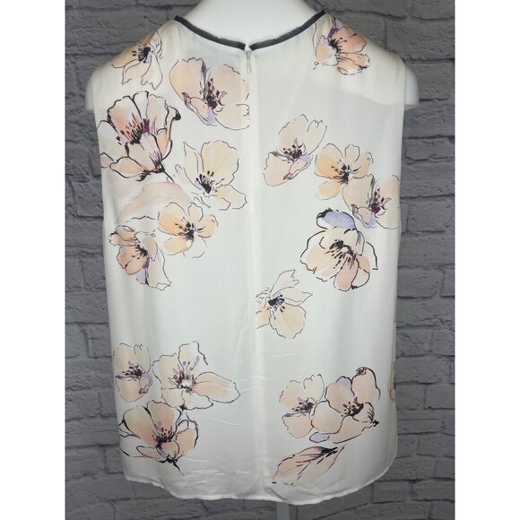 ST. John Silk Floral Blouse Ladies Size Large Career Casual - Picture 2 of 9